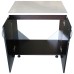 Masca pentru chiuveta cu 2 usi 80 cm Zebra, wenge/Negru lucios, cu blat Travertin, 80 x 85 x 60 cm